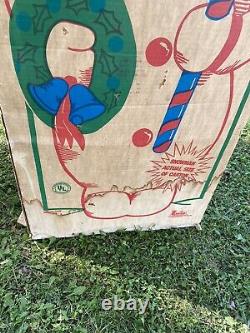Vtg Empire Large Lighted Christmas Snowman Wreath/Candy Cane Blow Mold 46 Box