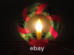 Vtg Empire Lighted Christmas Candle Wreath Blow Mold -Original Box 22 Tall