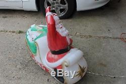 Vtg Empire Santa Sleigh Lighted Blow Mold Christmas Yard Decoration