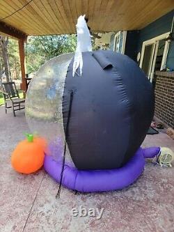Vtg Gemmy Inflatable Whirlwind Globe 6' Halloween Snow Globe Ghosts Cauldron