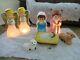 Vtg General Foam Blow Mold Lighted Child's Nativity Set With Praying Angels