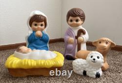 Vtg. General Foam Plastics Nativity Set Blow Mold Lights-5 Pcs 17 Original Box Vtg. General Foam Plastics Nativity Set Blow Mold Lights-5 Pcs 17 Original Box