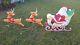 Vtg Grand Venture Santa In Sleigh With2 Reindeer Blow Mold Christmas Decoration