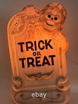 Vtg Halloween Headstone Blow Mold Trick Or Treat Haunted Tombstone Grave 28