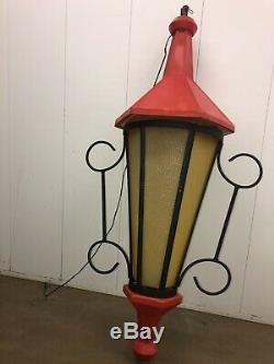 Vtg Huge Municipal Christmas Street Light Lamp Pole Lantern Blow Mold With Bracket