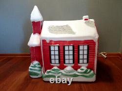 Vtg Large Empire Christmas Lighted School House Blow Mold Rare Hard To Find