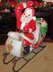 Vtg Large Empire Xmas Blowmold Santa Claus Sleigh 36 3' Light Yard Decor Gc