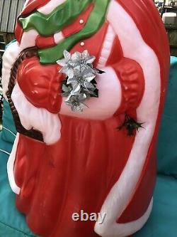 Vtg Mrs. Claus 40 Lighted Blow Mold Life Like EYES XMAS Yard Decor Santa's Best