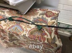 Vtg Municipal City Xmas Lantern Lighted White Blow Mold Stain Glass Look 34 Tall