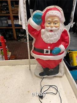 Vtg Royal Electric Company Vacuform Santa flat back 3d plastic christmas decor