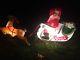 Vtg Santa Sleigh & Reindeer Blow Mold Christmas Lighted Yard Decor