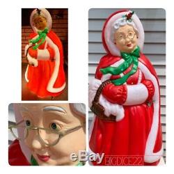 Vtg Santa's Best Mrs. Santa Claus Christmas Blowmold Light Up Yard Decor -EUC