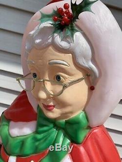 Vtg Santa's Best Mrs. Santa Claus Christmas Blowmold Light Up Yard Decor -EUC