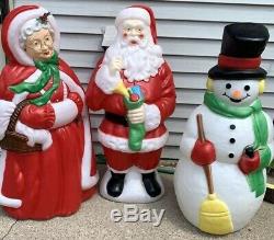 Vtg Santa's Best Mrs. Santa Claus Christmas Blowmold Light Up Yard Decor -EUC