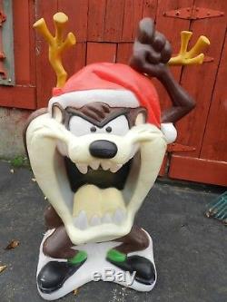 Vtg Santa's Best taz Tasmanian Devil Lighted Christmas Blow Mold 40 -RARE