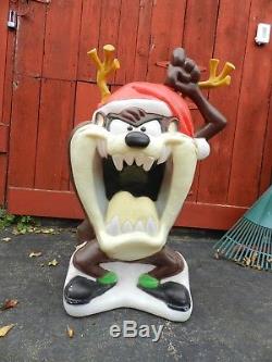 Vtg Santa's Best taz Tasmanian Devil Lighted Christmas Blow Mold 40 -RARE