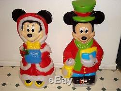 Vtg Santas Best Disney Minnie & Mickey Mouse Xmas Blowmold 34 tall ORIGINAL TAG