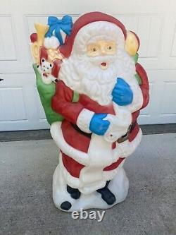 Vtg Santas Best Santa Claus Lighted Blow Mold With Toy Bag Christmas Approx. 42