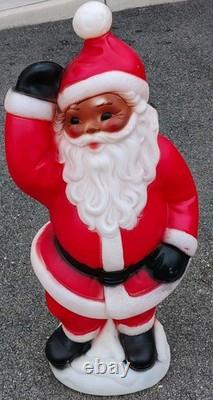Vtg Waving Santa Blow Mold General Foam Christmas 40 Tall Black Works See Pics Vtg Waving Santa Blow Mold General Foam Christmas 40 Tall Black Works See Pics