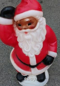 Vtg Waving Santa Blow Mold General Foam Christmas 40 Tall Black Works See Pics Vtg Waving Santa Blow Mold General Foam Christmas 40 Tall Black Works See Pics