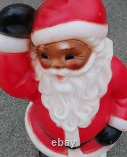 Vtg Waving Santa Blow Mold General Foam Christmas 40 Tall Black Works See Pics Vtg Waving Santa Blow Mold General Foam Christmas 40 Tall Black Works See Pics