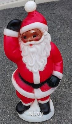 Vtg Waving Santa Blow Mold General Foam Christmas 40 Tall Black Works See Pics Vtg Waving Santa Blow Mold General Foam Christmas 40 Tall Black Works See Pics