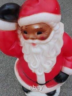 Vtg Waving Santa Blow Mold General Foam Christmas 40 Tall Black Works See Pics Vtg Waving Santa Blow Mold General Foam Christmas 40 Tall Black Works See Pics