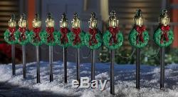 Yard Christmas Lights Gift Decorations Outdoor 10Pcs Lamp Posts Pathway Stakes
