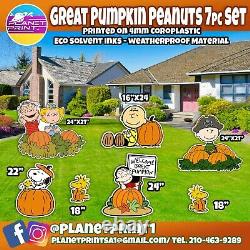 Yard signs Peanuts Great Pumpkin lawn décor Set 7pcs